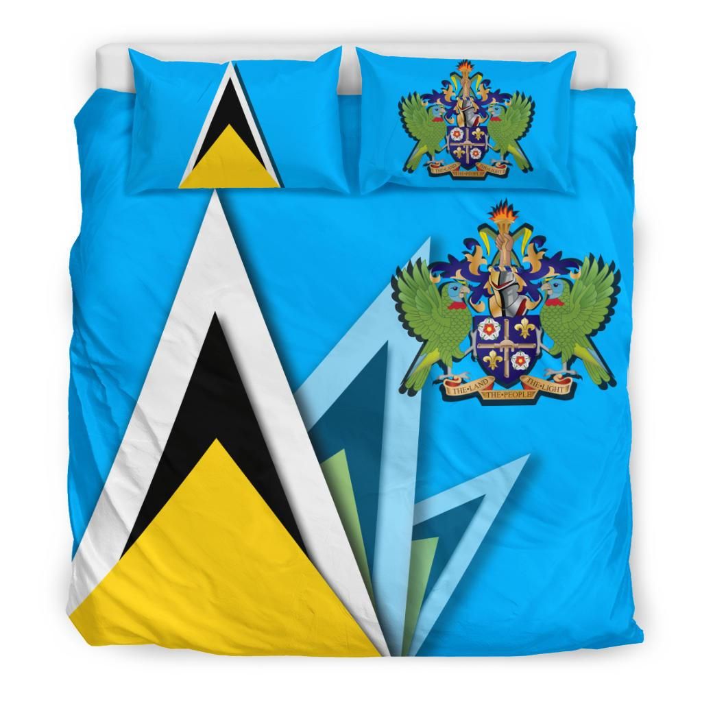 Saint Lucia Bedding Set Flag With Coat Of Arms RLT6