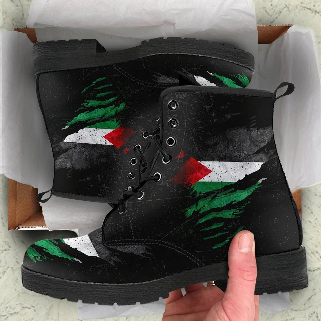 Palestine In Me Leather Boots Special Grunge Style RLT13