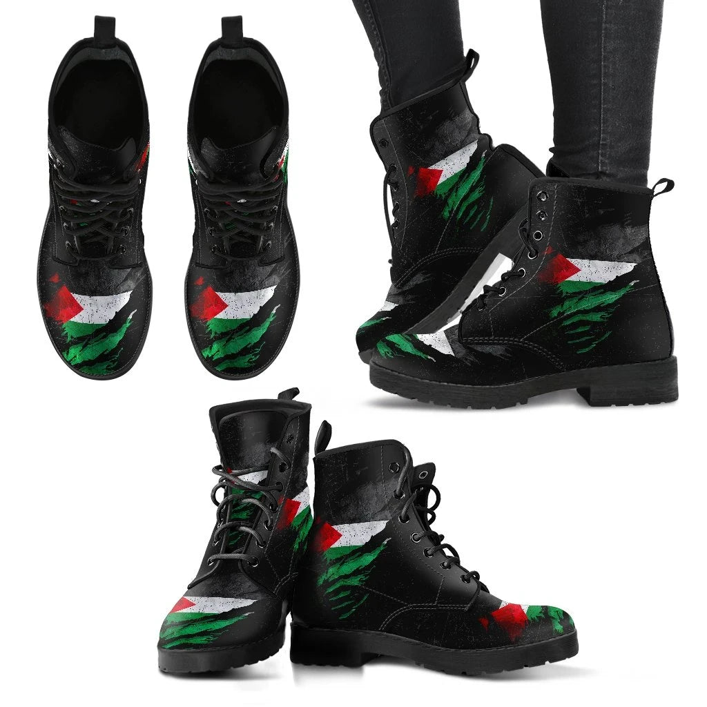 Palestine In Me Leather Boots Special Grunge Style RLT13
