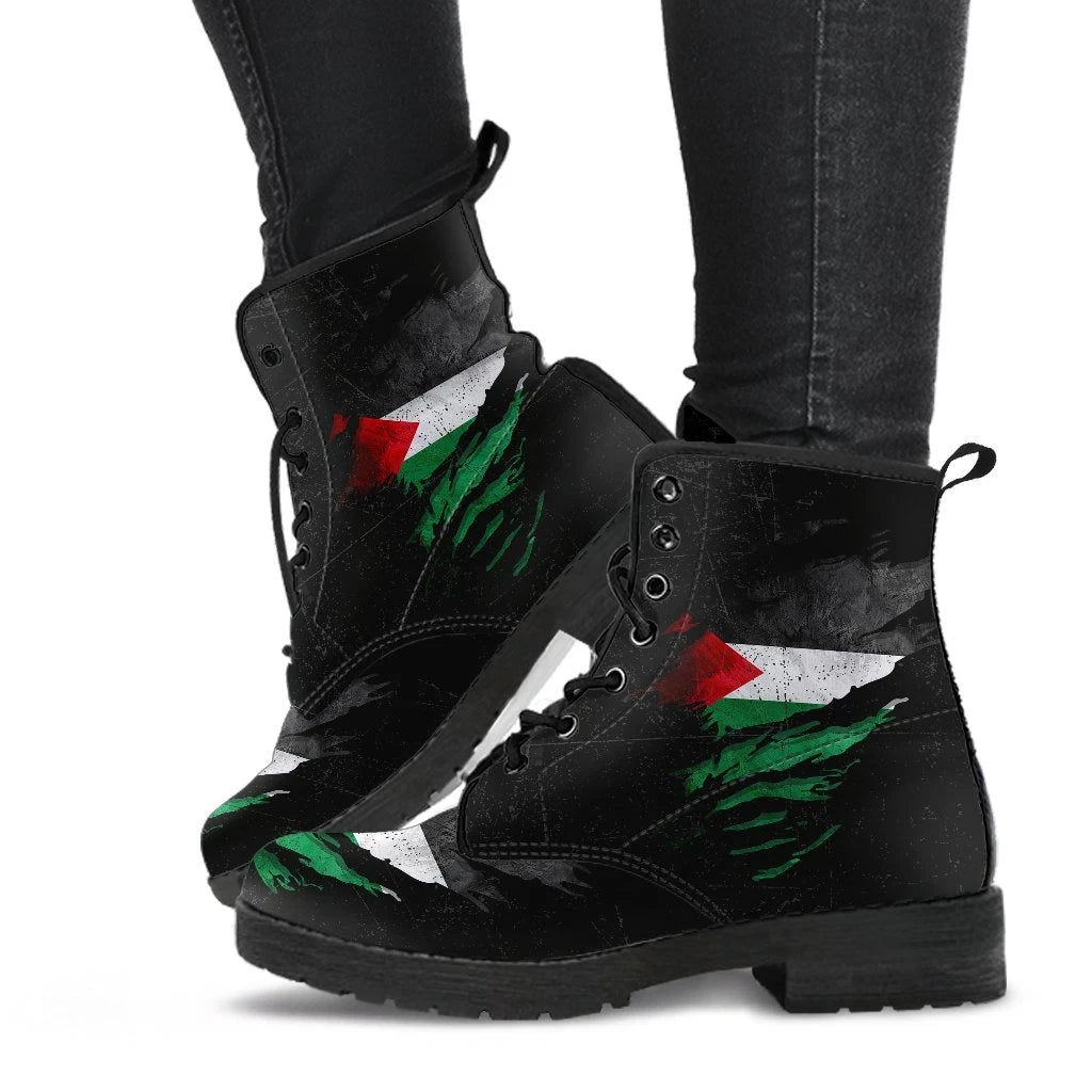 Palestine In Me Leather Boots Special Grunge Style RLT13