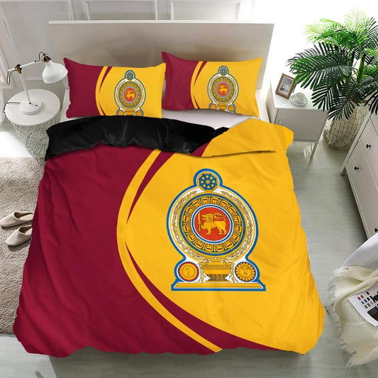 Sri Lanka Flag Coat Of Arms Bedding Set Circle RLT7