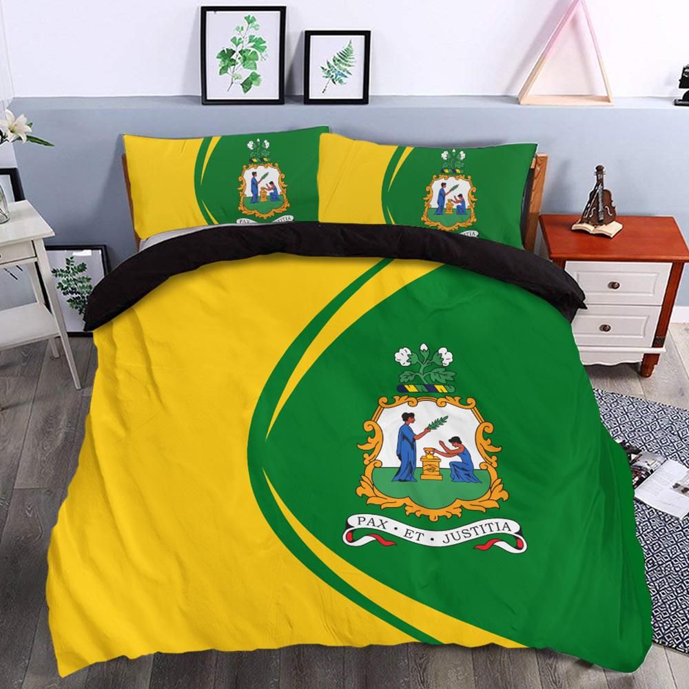 Saint Vincent and the Grenadines Flag Coat Of Arms Bedding Set Circle RLT13