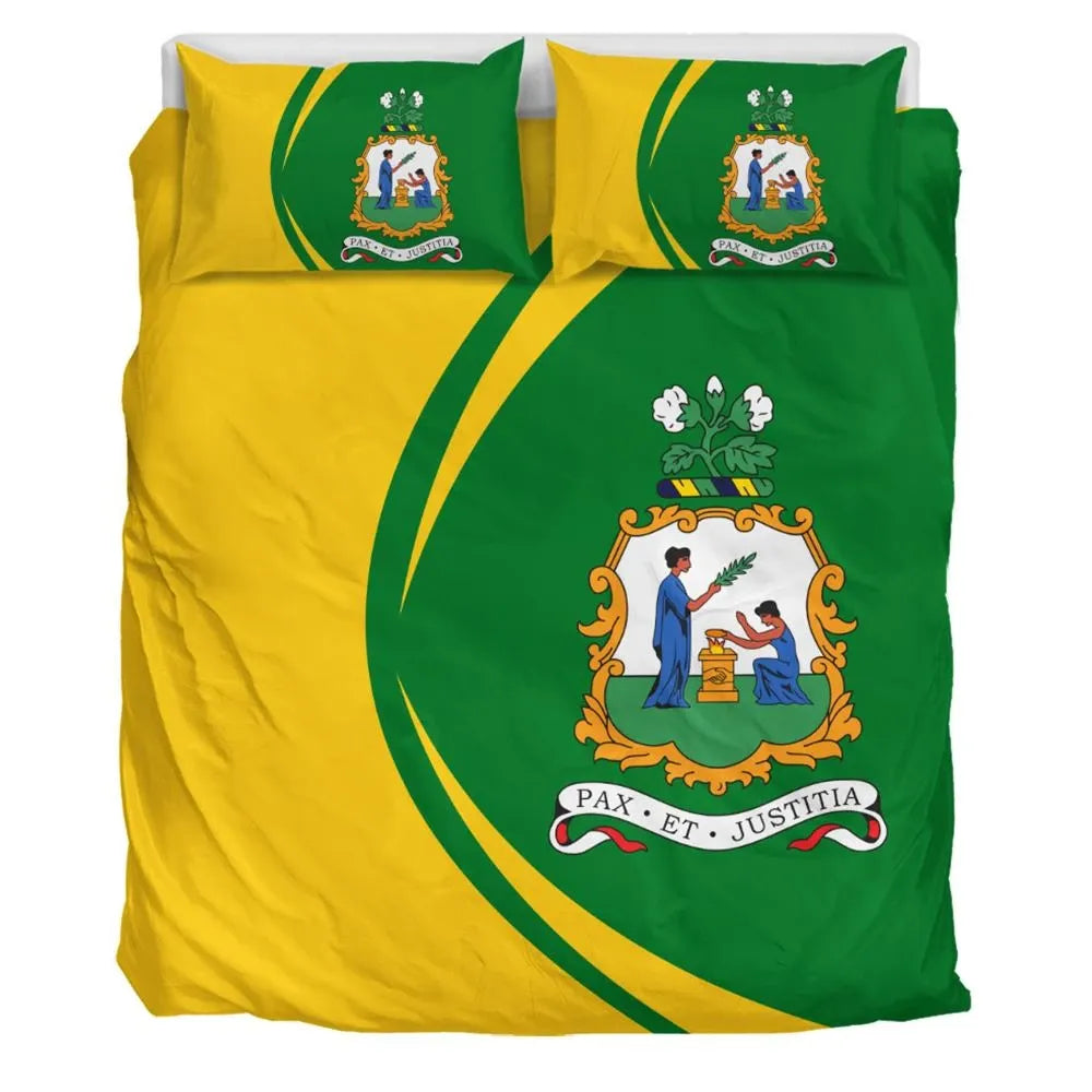 Saint Vincent and the Grenadines Flag Coat Of Arms Bedding Set Circle RLT13