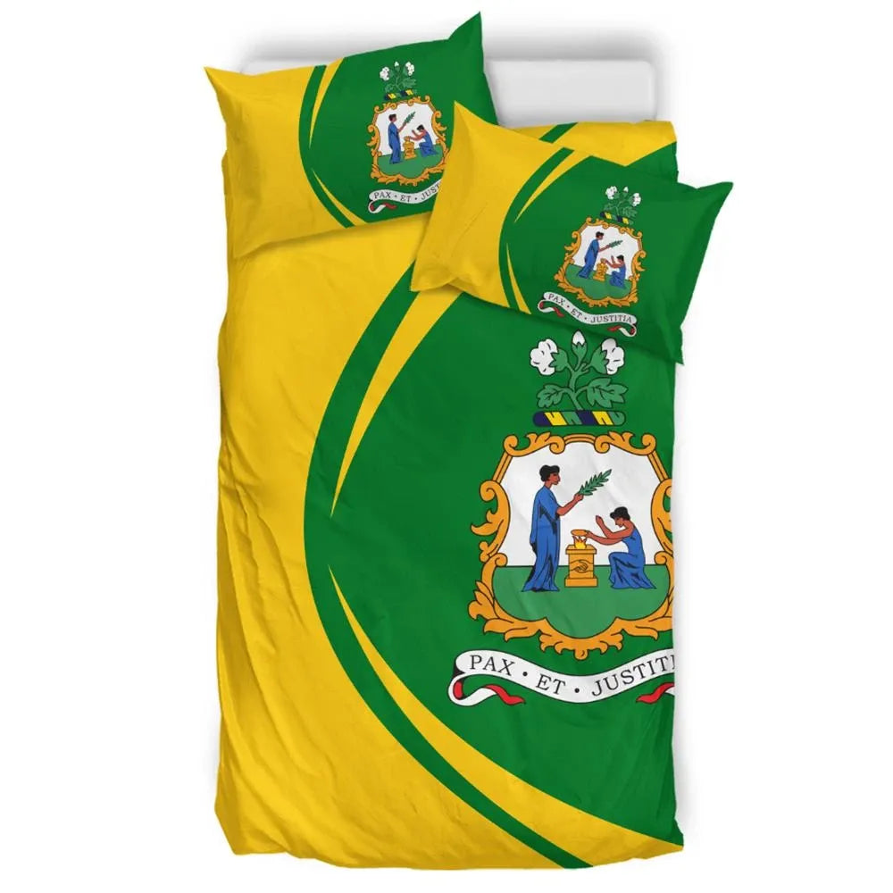 Saint Vincent and the Grenadines Flag Coat Of Arms Bedding Set Circle RLT13