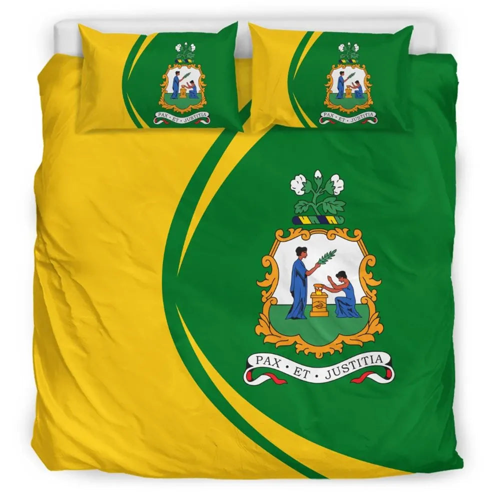 Saint Vincent and the Grenadines Flag Coat Of Arms Bedding Set Circle RLT13