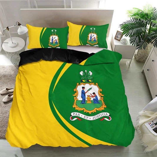 Saint Vincent and the Grenadines Flag Coat Of Arms Bedding Set Circle RLT13