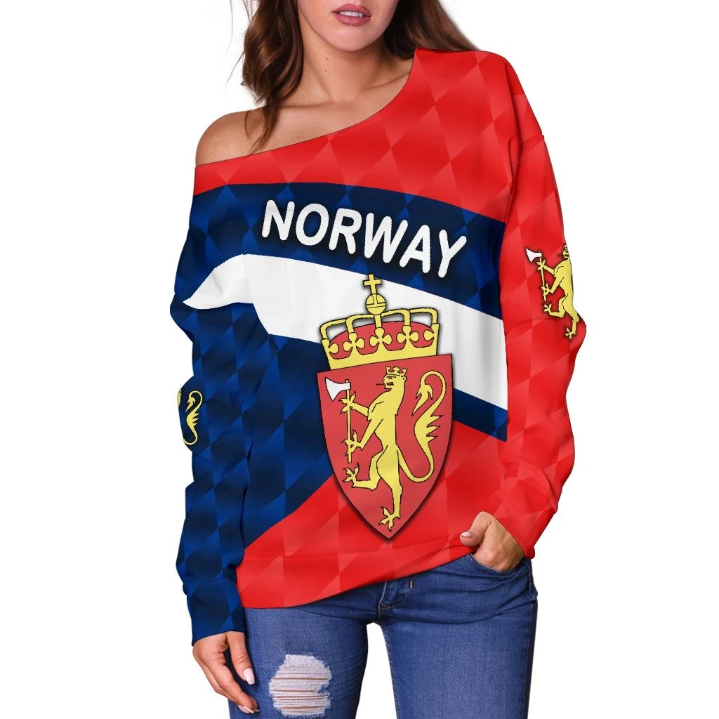 Norway Women Off Shoulder Sweater Sporty Style RLT7