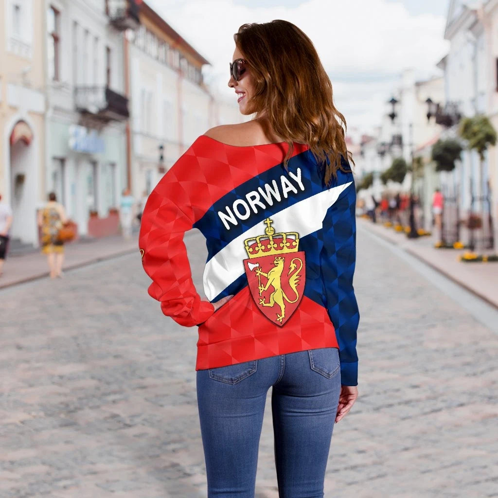 Norway Women Off Shoulder Sweater Sporty Style RLT7