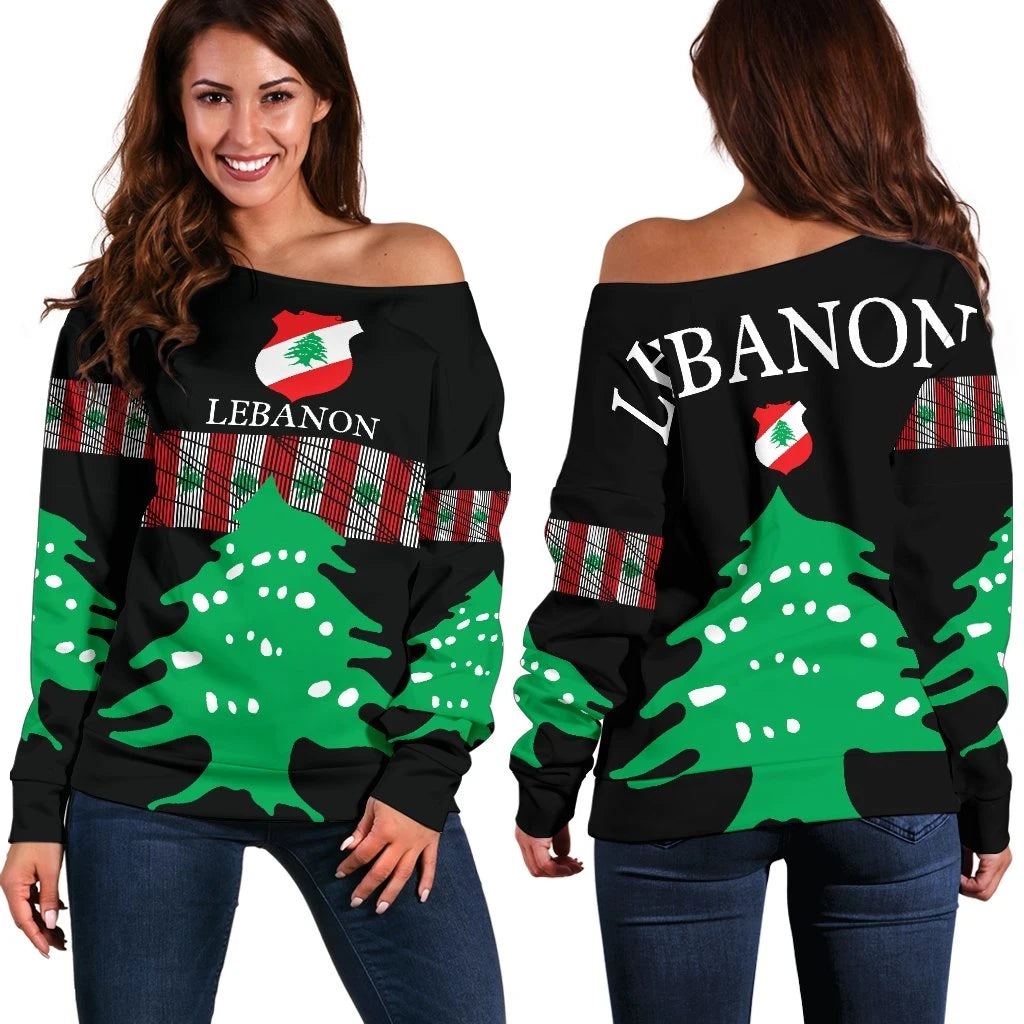 Lebanon, United Women's Off Shoulder Sweater RLT6
