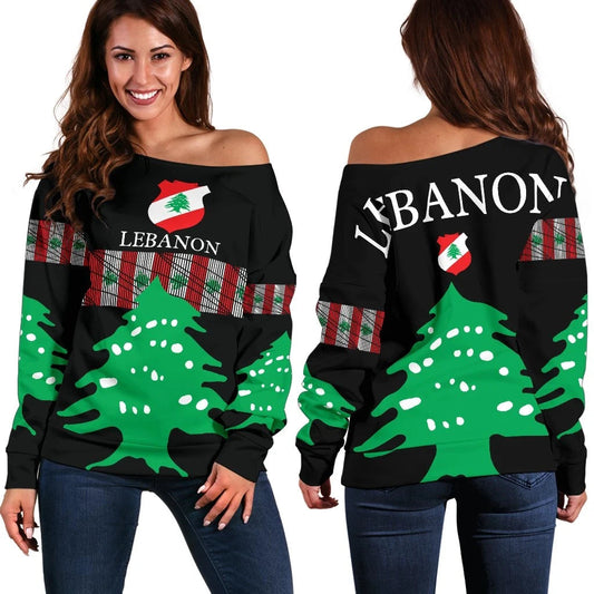 Lebanon, United Women's Off Shoulder Sweater RLT6