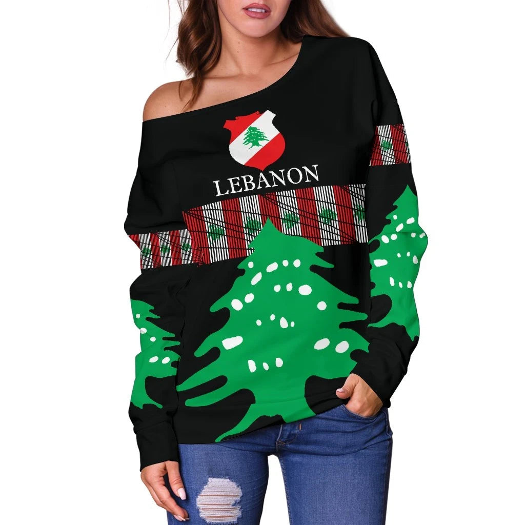Lebanon, United Women's Off Shoulder Sweater RLT6