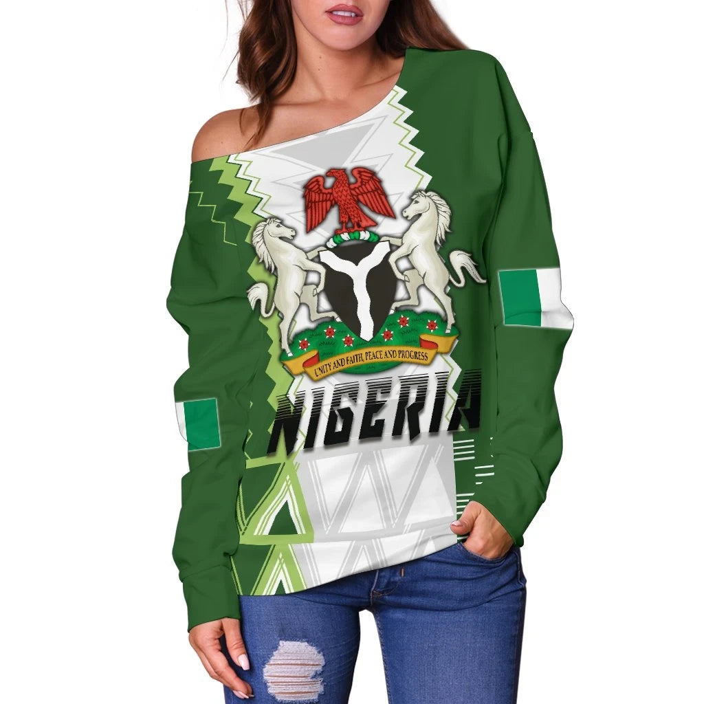 Nigeria Womens Off Shoulder Sweater Simple Sports Version RLT8