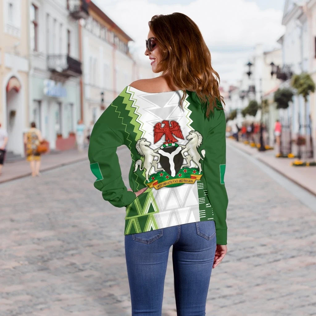 Nigeria Womens Off Shoulder Sweater Simple Sports Version RLT8