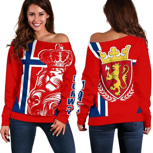 Norway Lion Women's Off Shoulder Sweater RLT7