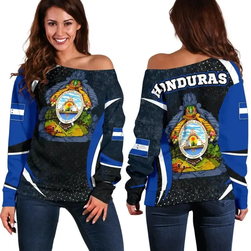 Honduras Personalised Off Shoulder Sweater, Honduras Spirit RLT8