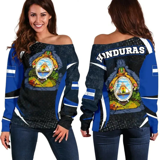 Honduras Personalised Off Shoulder Sweater, Honduras Spirit RLT8
