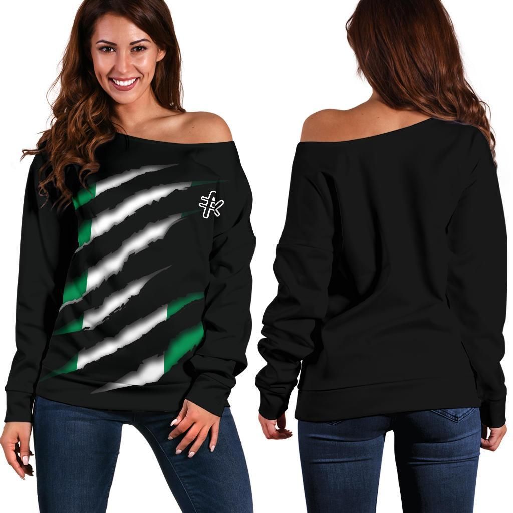 Nigeria Womens Off Shoulder Sweater, Inside Me RLT8