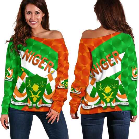 Niger Women Off Shoulder Sweater Sporty Style RLT8