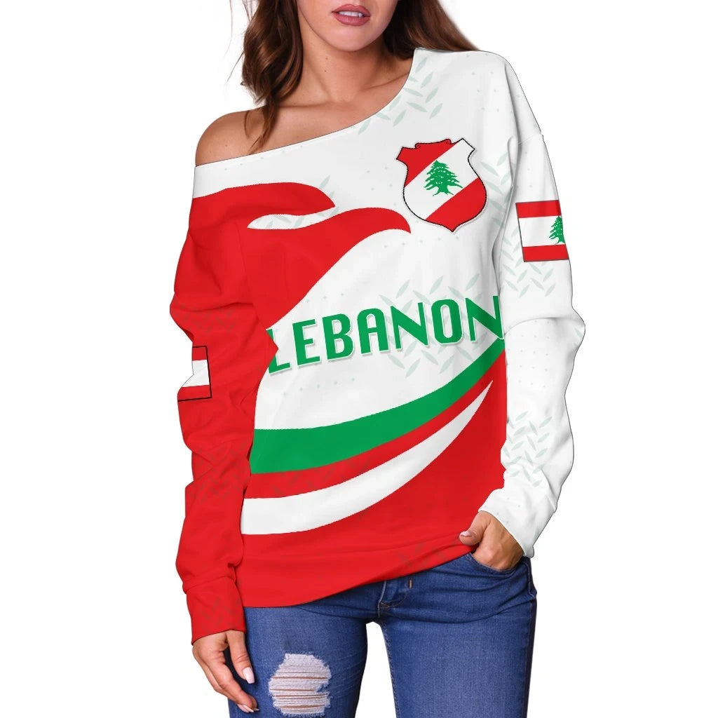 Lebanon Women Off Shoulder Sweater Proud Version RLT6