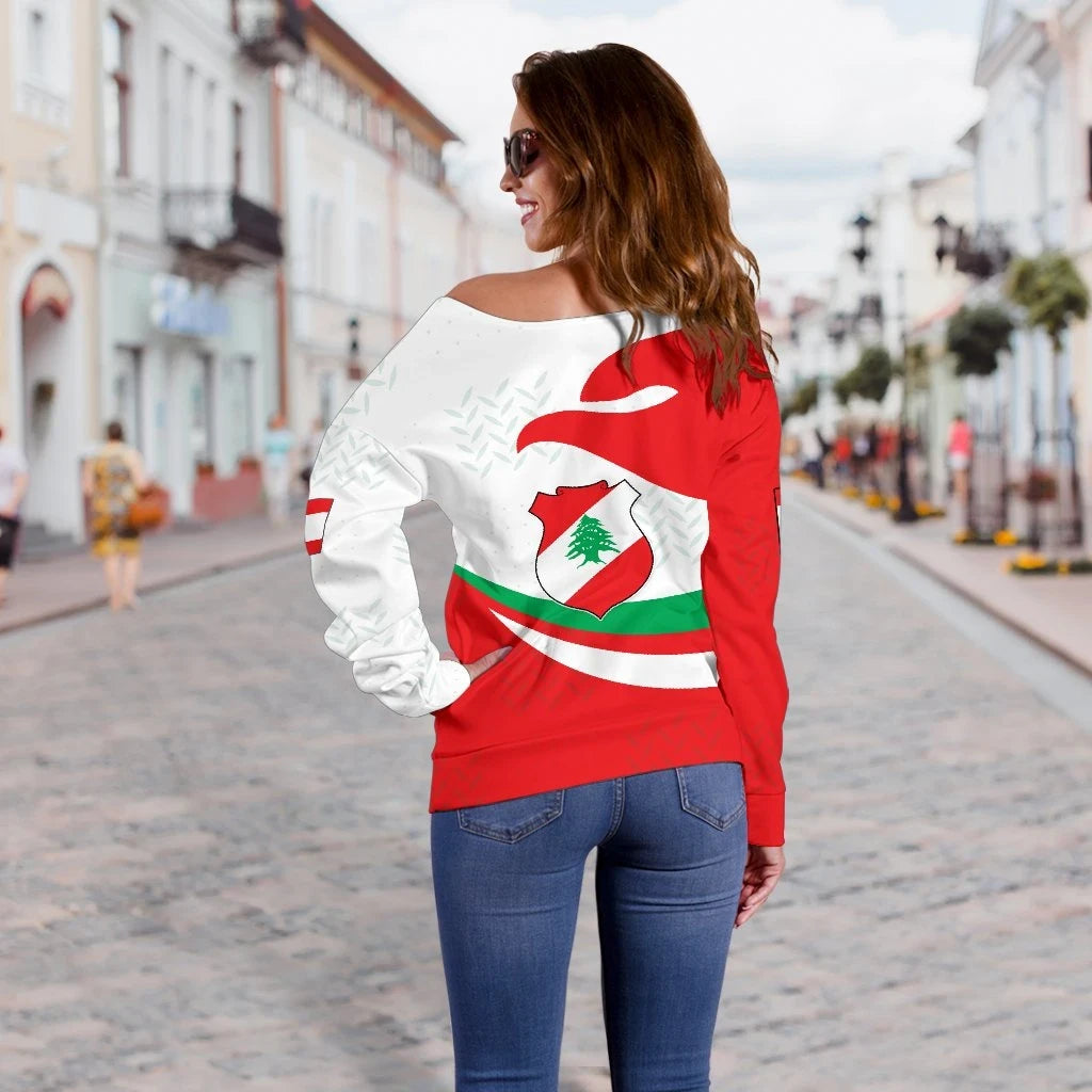 Lebanon Women Off Shoulder Sweater Proud Version RLT6