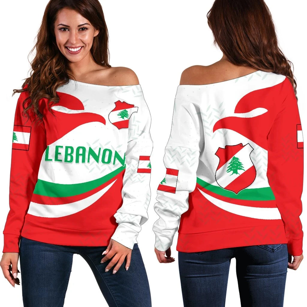 Lebanon Women Off Shoulder Sweater Proud Version RLT6