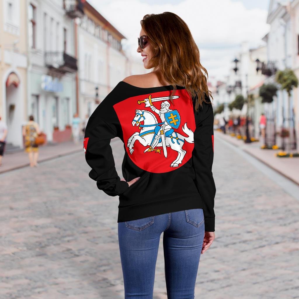 Lithuania Women's Off Shoulder Sweater RLT6
