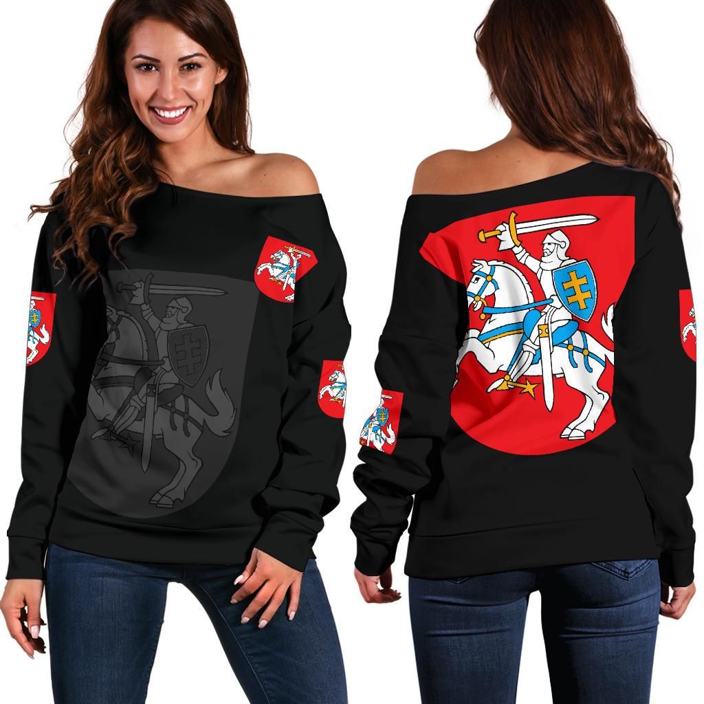 Lithuania Women's Off Shoulder Sweater RLT6