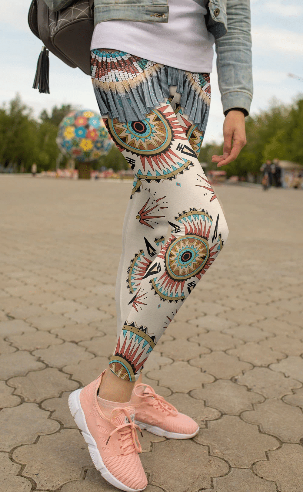 3D All Over Printed Native American Sun Symbol - Women Leggings