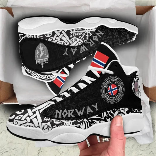 Viking Norway Coat Of Arms High Top Sneakers Shoes RLT7