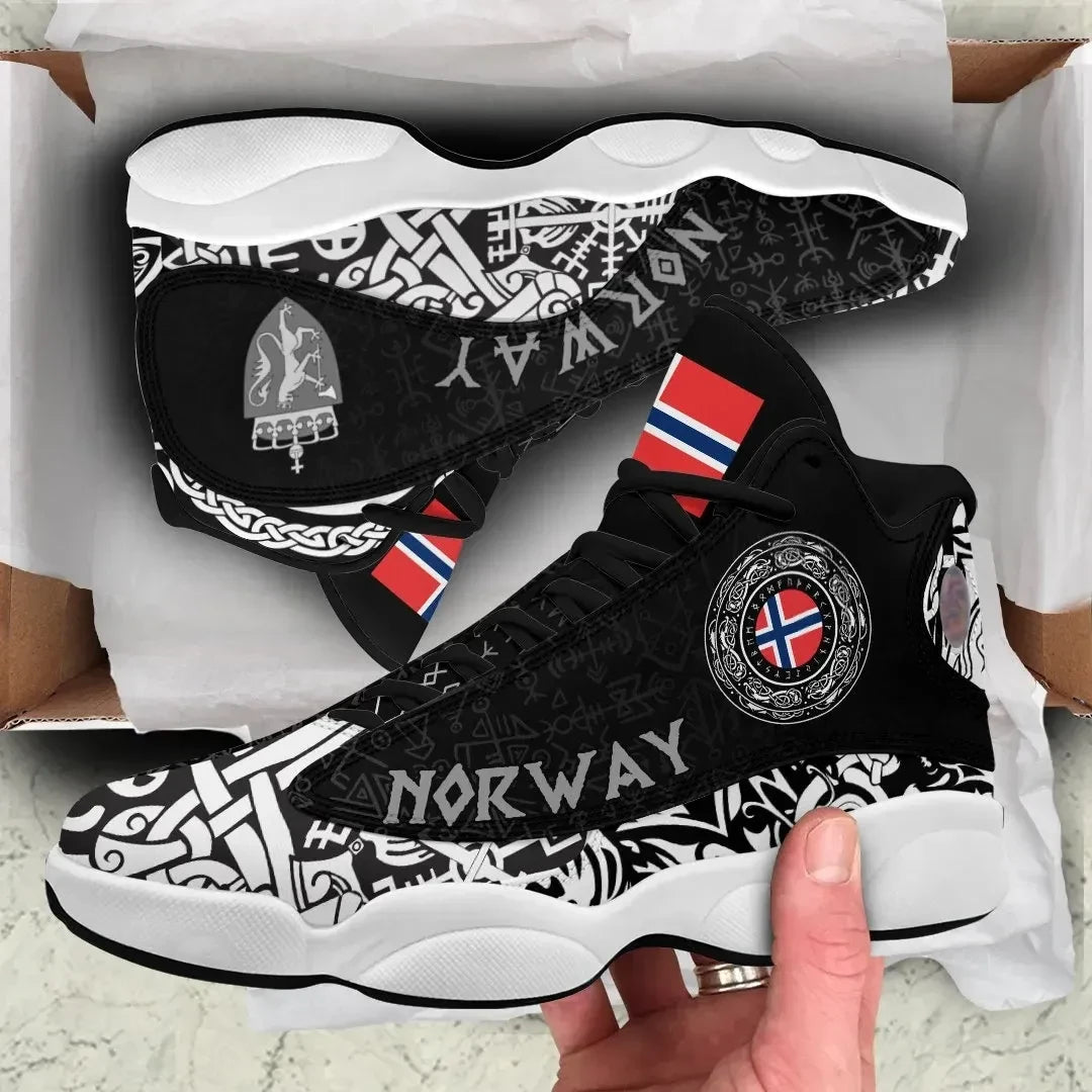 Viking Norway Coat Of Arms High Top Sneakers Shoes RLT7