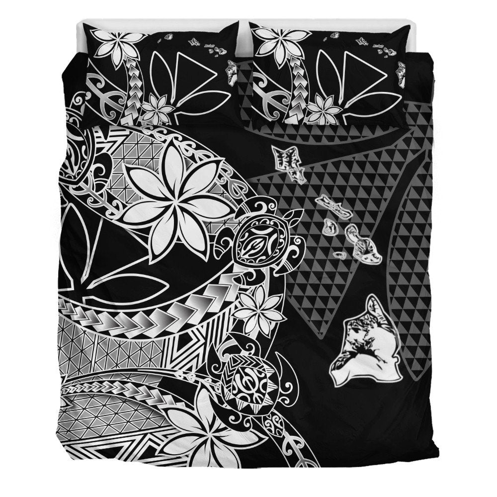 Polynesian Home Set Kanaka Black Kakau Hawaiian Bedding Set Duvet Cover and Pillow Cases LT10