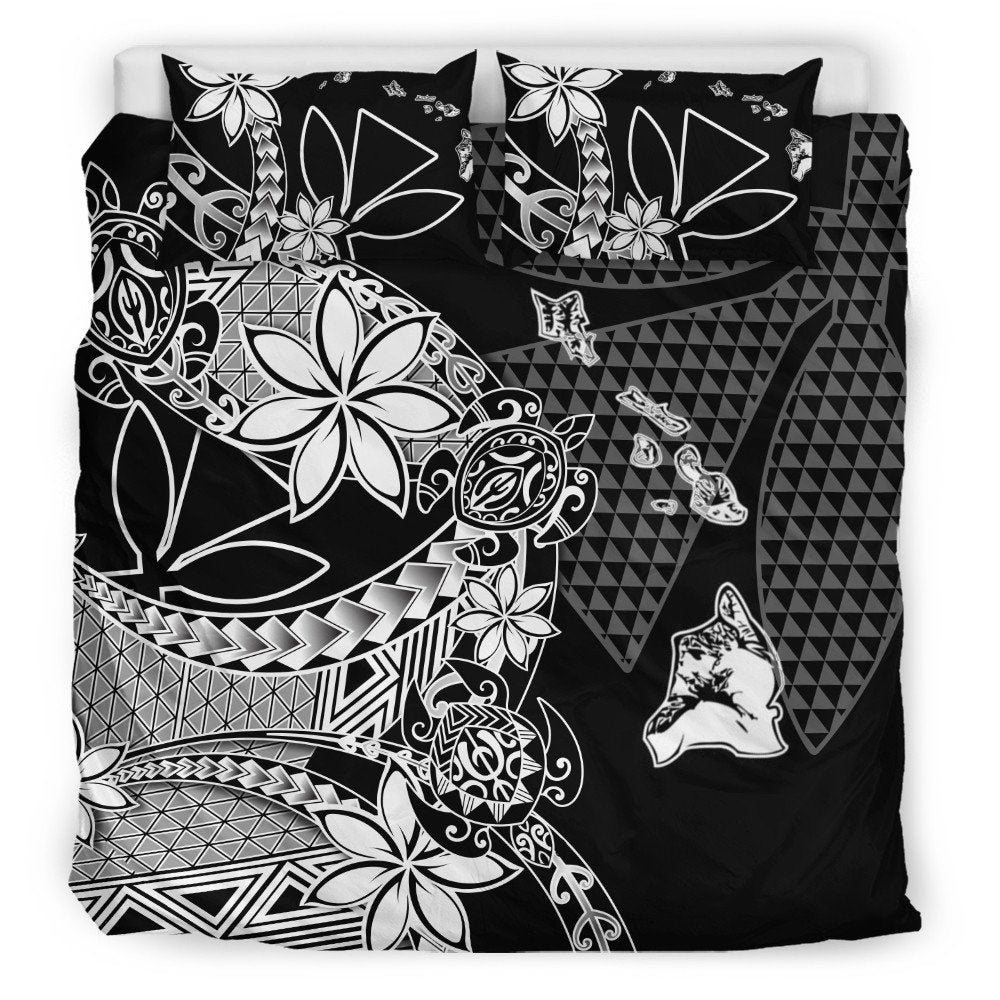 Polynesian Home Set Kanaka Black Kakau Hawaiian Bedding Set Duvet Cover and Pillow Cases LT10