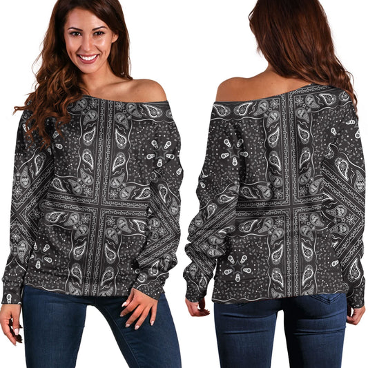 Paisley Bandana Pattern Seamless Off Shoulder Sweaters Ver.178 RLT13