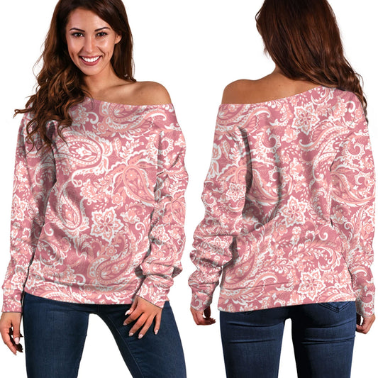 Paisley Bandana Pattern Seamless Off Shoulder Sweaters Ver.133 RLT13