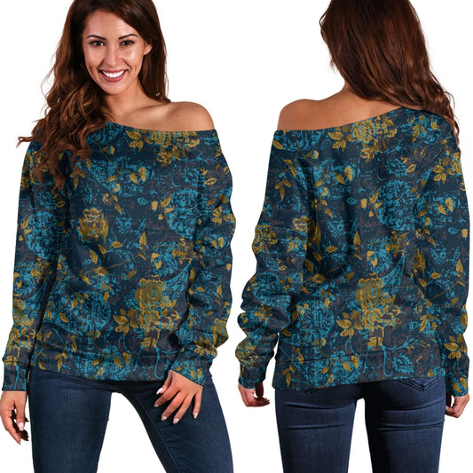 Paisley Bandana Pattern Seamless Off Shoulder Sweaters Ver.100 RLT13
