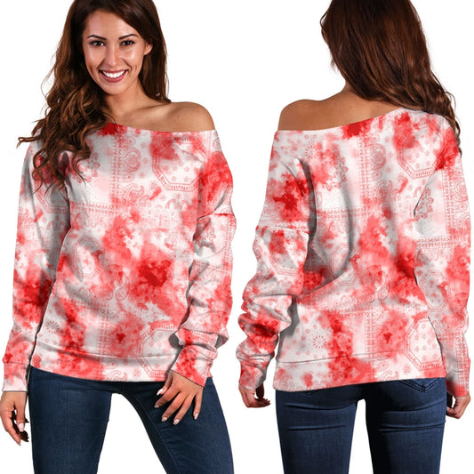 Paisley Bandana Pattern Seamless Off Shoulder Sweaters Ver.116 RLT13