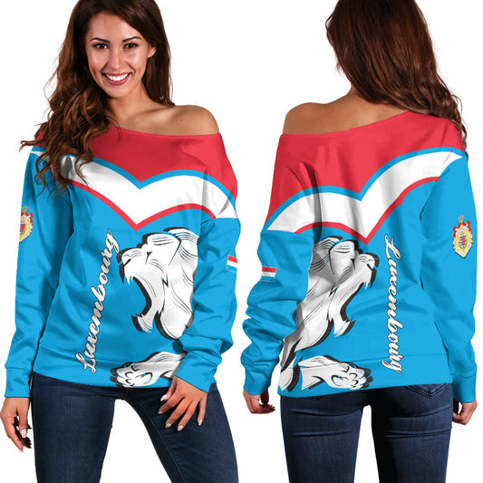 Luxembourg Women Off Shoulder Sweater - Lion Legends LT12