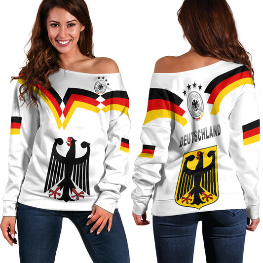 Germany Football Off Shoulder Sweater Deutschland 2022 Style LT13