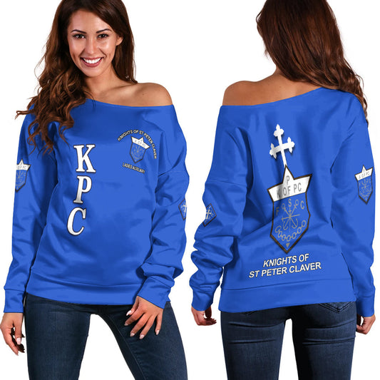 Knights of Peter Claver and Ladies Auxiliary Women Off Shoulder Sweater LT12