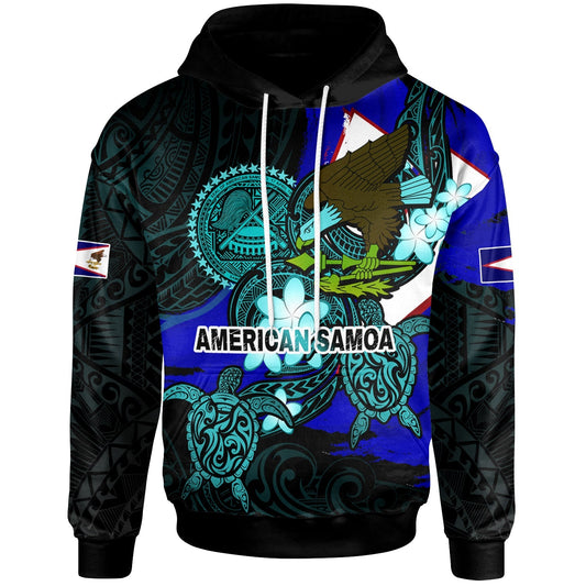 American Samoa Hoodie American Samoa Independence Day With Bald Eagle And Polynesian Patterns LT10