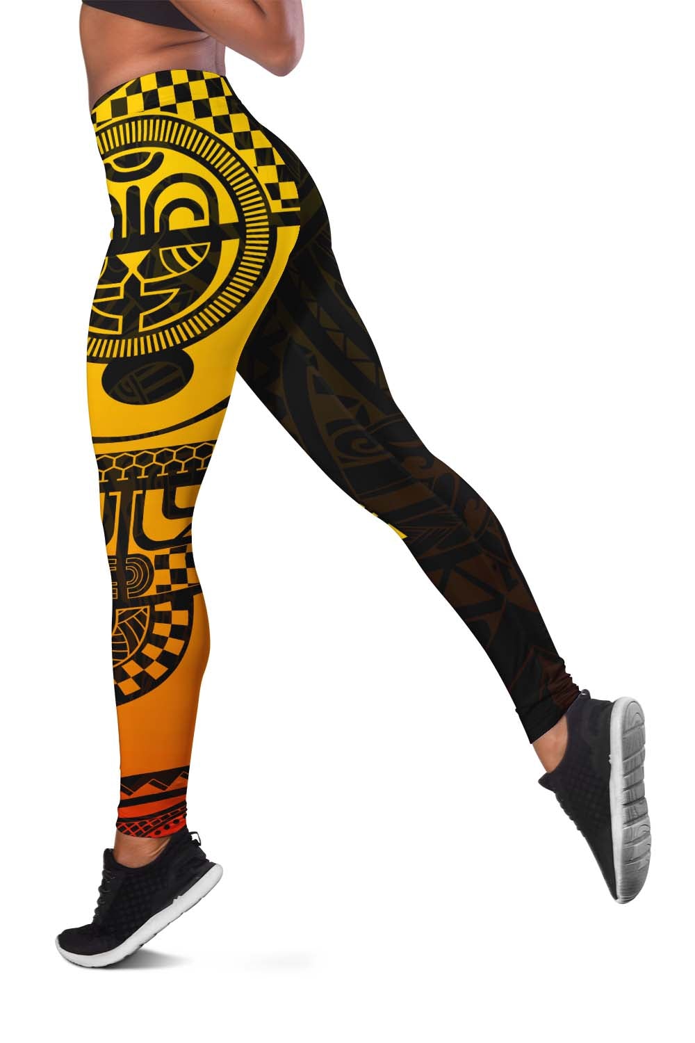 (Custom Personalised) Marquesas Islands Tiki Women Leggings Gradient Marquesan Tattoo LT13