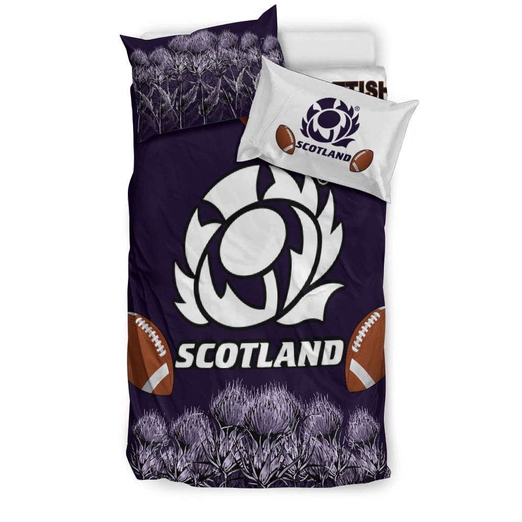 Scotland Rugby Union Bedding Set Thistle Flower Purple Original LT20