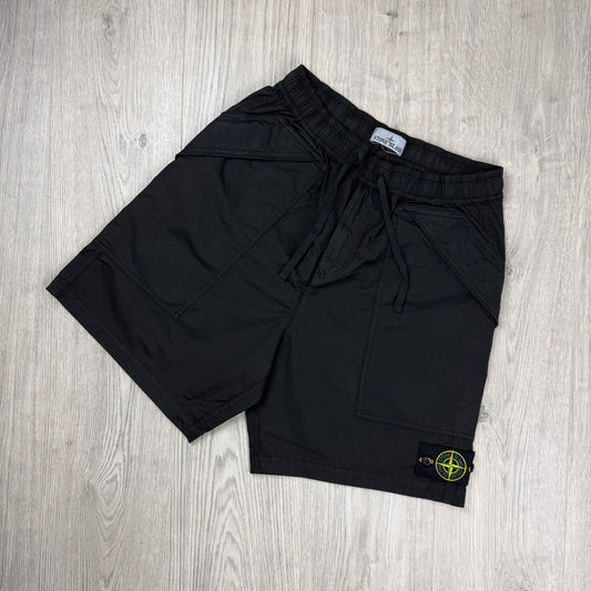 Stone Island Cargo Shorts - Black