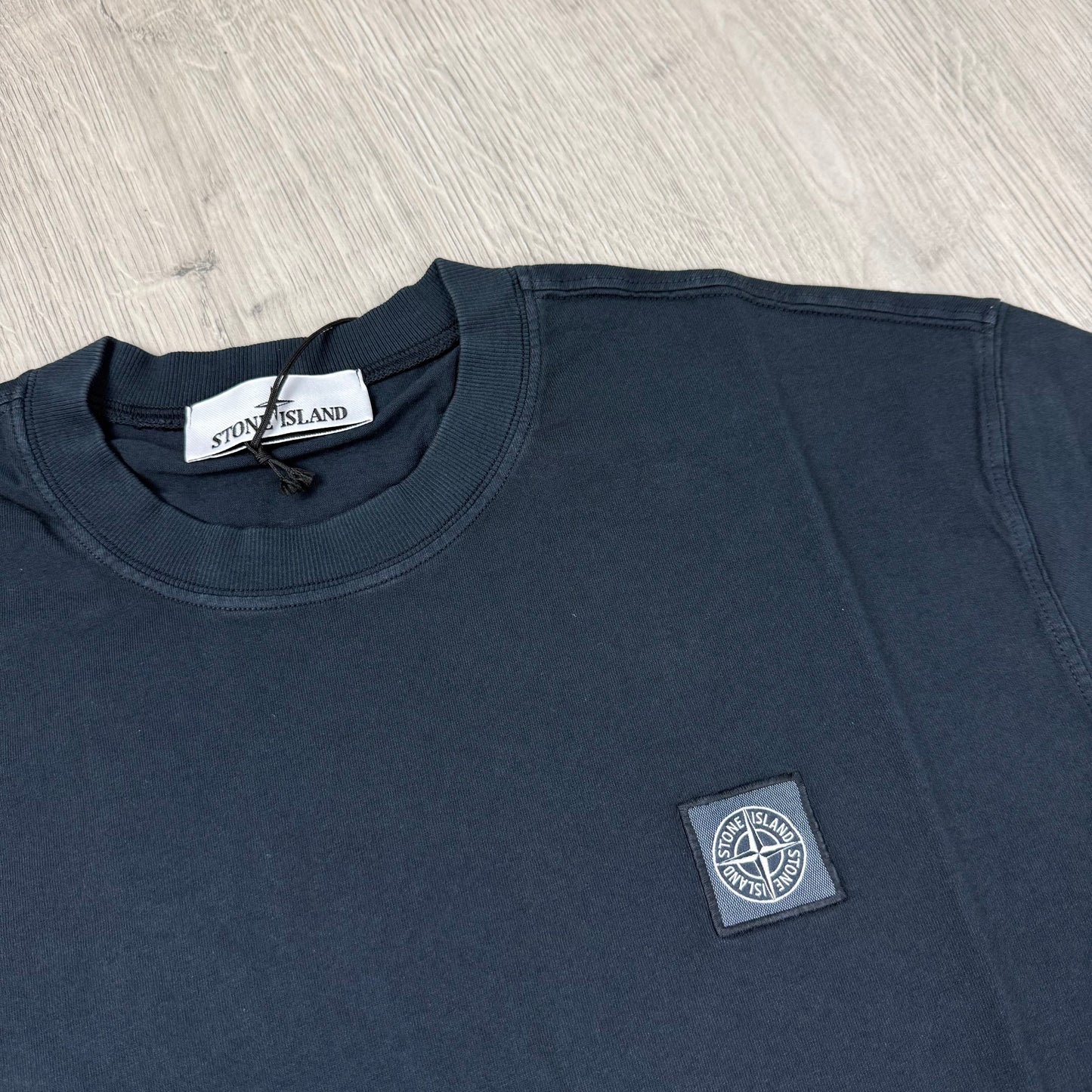 Stone Island Combed Organic Patch T-Shirt - Navy