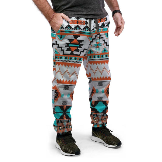 White Native Pattern Native American Jogger LT10