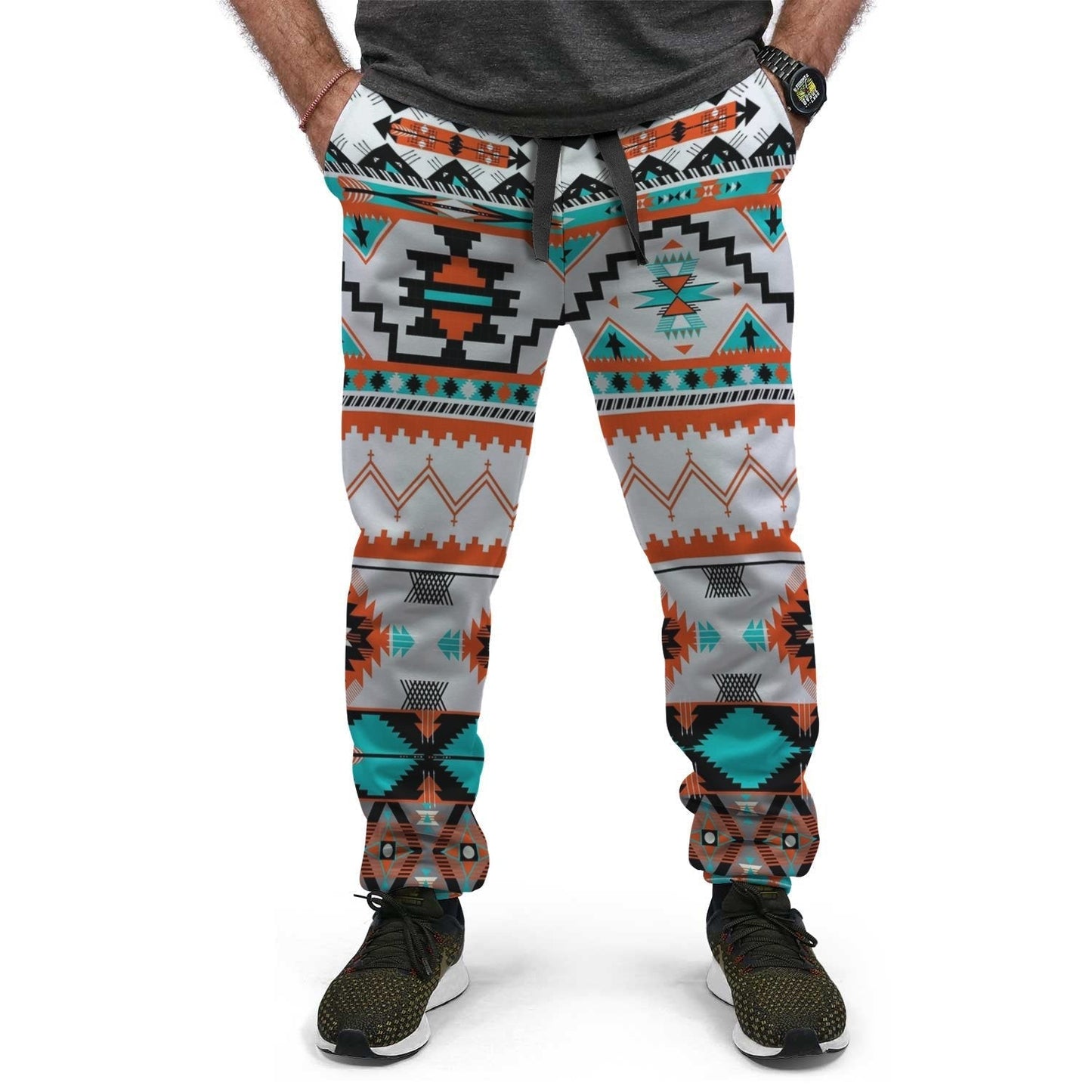 White Native Pattern Native American Jogger LT10