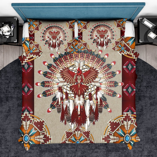 Native American Red Thunderbird Mandala Bedding Set LT10