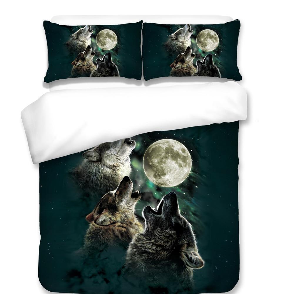 Native American Howling Wolves Under Moonlight Bedding Set LT10