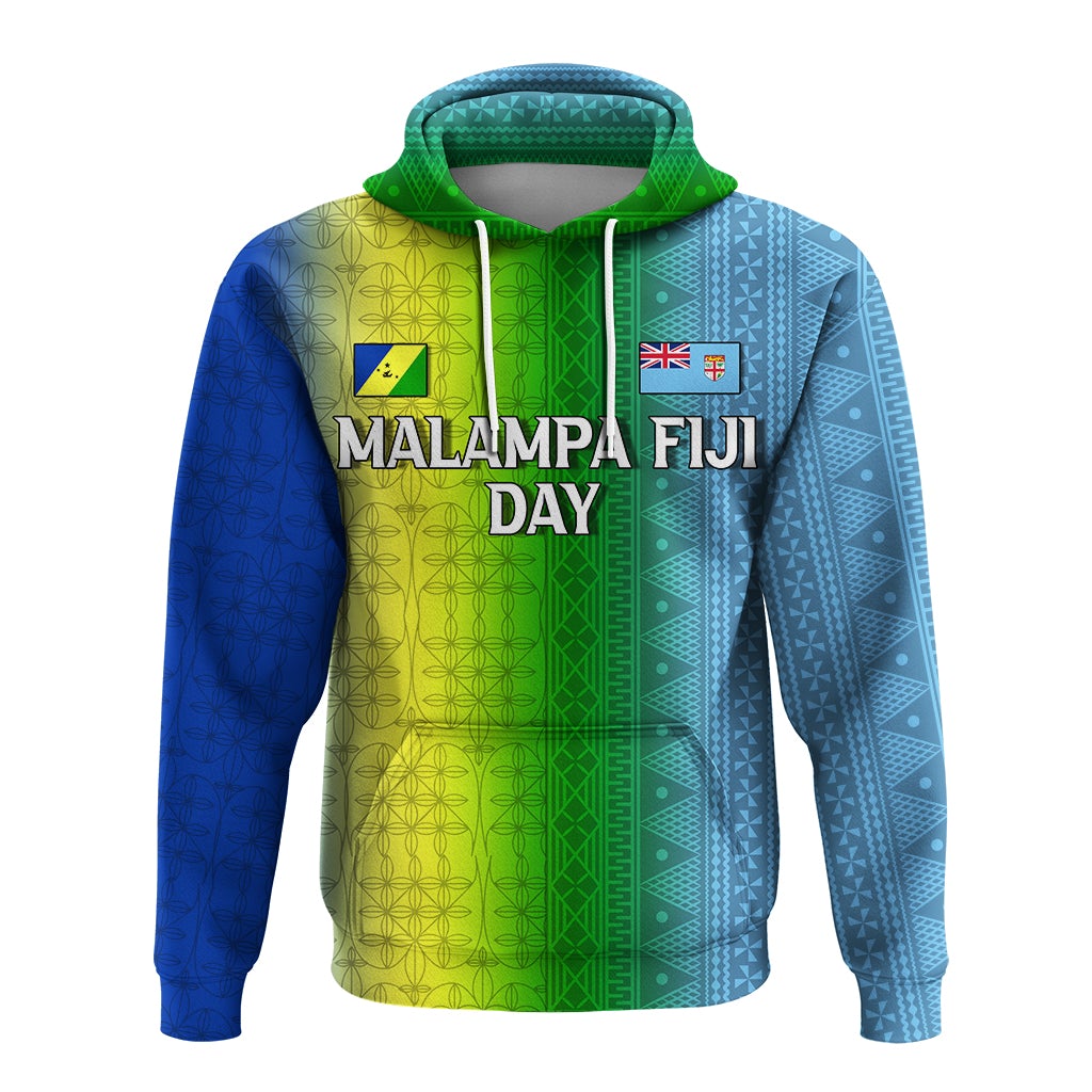 Custom Vanuatu Malampa Fiji Day Hoodie Flag Version LT12