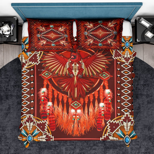 Red Mandala Thunderbird Native American Native American Bedding Set LT10